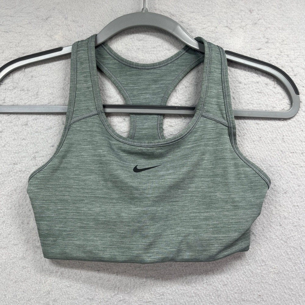 Nike Sports Bra Womens S Green DriFit Racerback Athletic Workout Running Gym